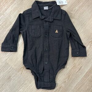 Baby Gap 6–12 Months Outfit Set Charcoal Shirt & Pants NWT